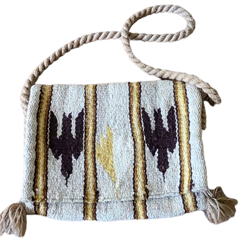 Wool Zapotec Southwestern Crossbody Boho Native Brown Tan Yellowstone Cowgirl